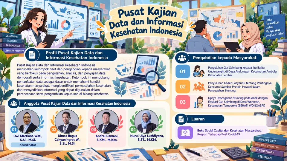 Infografis profil KeRis DiMas Pusat Kajian Data dan Informasi Kesehatan Indonesia