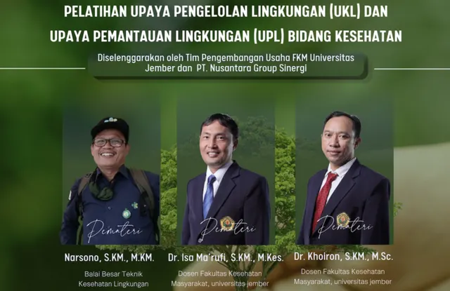 Pelatihan Upaya Pengelolaan Lingkungan (UKL) dan Upaya Pemantauan Lingkungan (UPL) Bidang Kesehatan