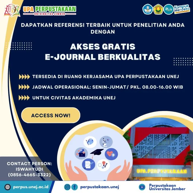 Civitas Akademika FKM UNEJ, Manfaatkan Akses Gratis E-Journal untuk Skripsi dan Risetmu!