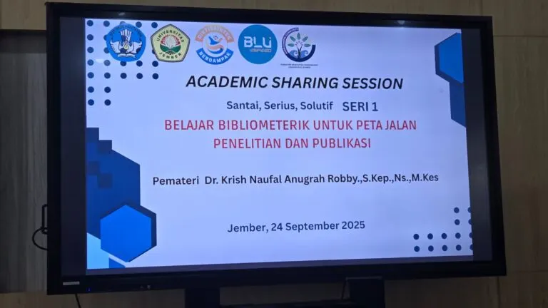 Academic Sharing Session Seri 1 FKM UNEJ: Belajar Bibliometri untuk Peta Jalan Penelitian dan Publikasi