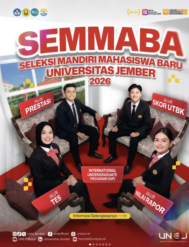 Kabar Gembira! Universitas Jember Perpanjang Pendaftaran Jalur SEMMABA Prestasi 2026