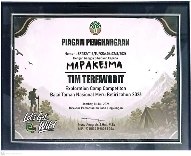 Mahasiswa Pecinta Alam Kesehatan Masyarakat (MAPAKESMA) Universitas Jember Jajahi Taman Nasional Meru Betiri dan Raih Juara Favorit di ECC 2026